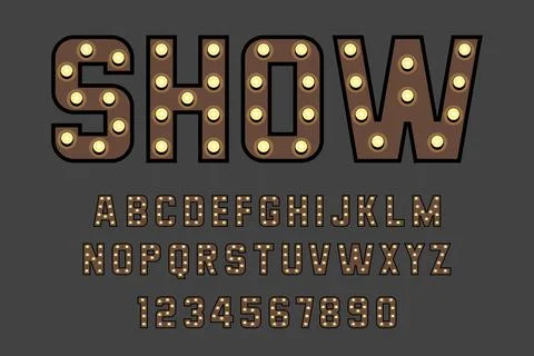 Light bulb font Stock Illustration