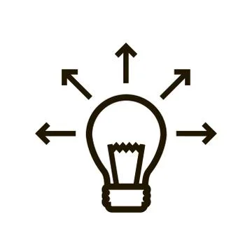 Light bulb in the form of arrows icon in trendy flat style isolated. Eps 10. Stock Illustration
