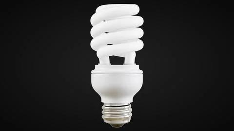 Light Bulb Front View01 Black Background Stock Illustration