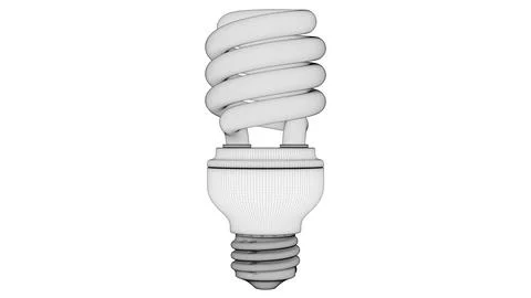 Light Bulb Front View01 Wireframe Stock Illustration