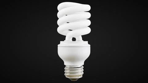 Light Bulb Front View02 Black Background Stock Illustration