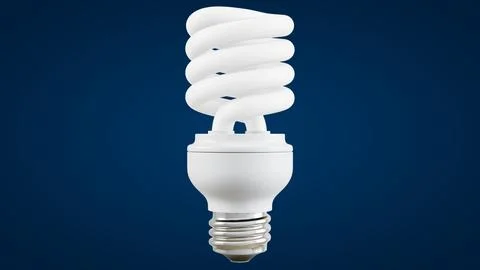 Light Bulb Front View02 Blue Background Stock Illustration