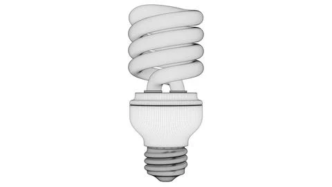 Light Bulb Front View02 Wireframe Stock Illustration