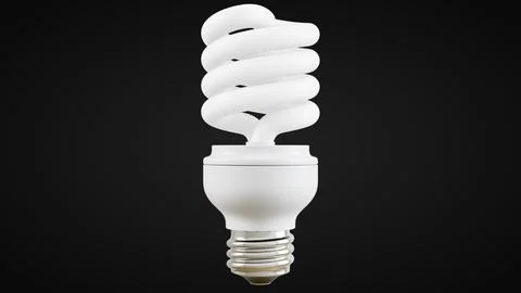 Light Bulb Front View03 Black Background Stock Illustration
