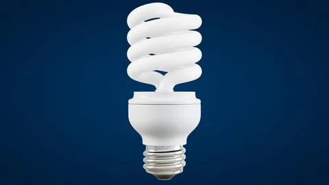 Light Bulb Front View03 Blue Background Stock Illustration