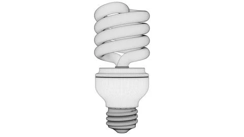 Light Bulb Front View03 Wireframe Stock Illustration