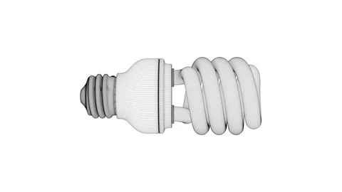 Light Bulb Front View04 Wireframe Stock Illustration