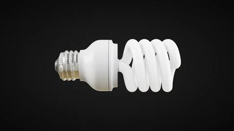 Light Bulb Front View05 Black Background Stock Illustration