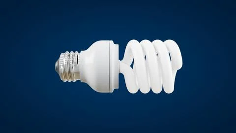 Light Bulb Front View05 Blue Background Stock Illustration