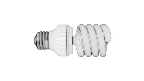 Light Bulb Front View05 Wireframe Stock Illustration