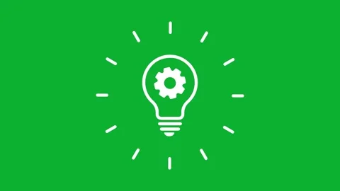Light bulb with gear animation video Stock Footage 330523895