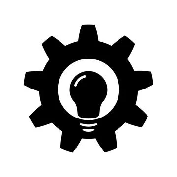 Light bulb in gear icon. Effective solution symbol Stock Illustration