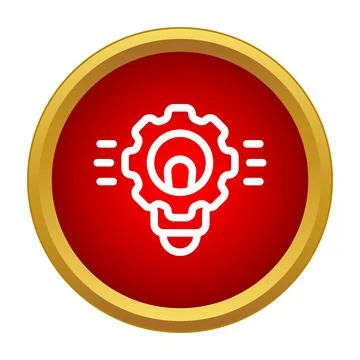 Light bulb gear icon representing innovation strategy Stock Illustration