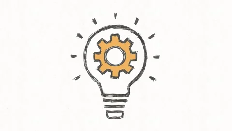 Light Bulb Gear Innovation and Creative Solution Concept Stock Footage 342018384