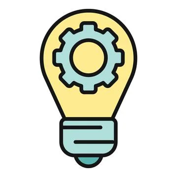 Light bulb with gear representing idea process and innovation Stock Illustration
