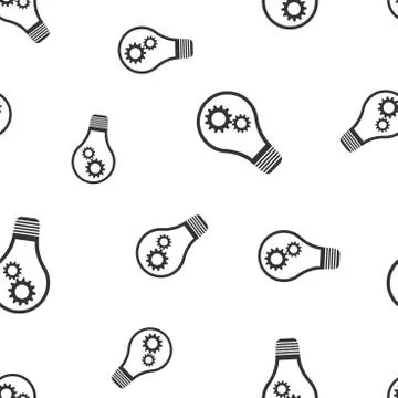 Light bulb with gear seamless pattern. Business concept lightbulb cogwheel pi Illustrazione stock