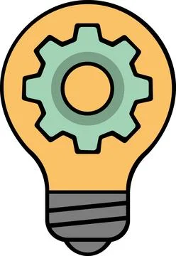 Light bulb with gear wheel for creative solution Stock Illustration