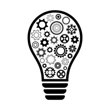 Light bulb with gear wheels Illustration