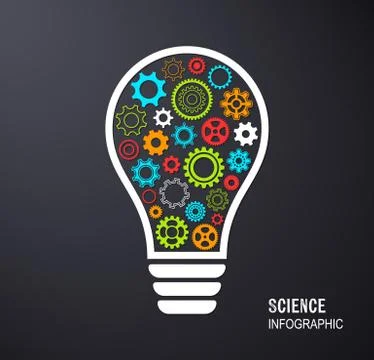 Light bulb with gear wheels Stock-Illustration
