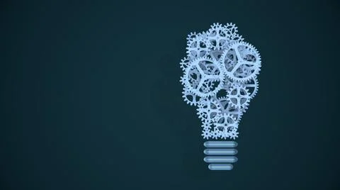 Light bulb of gears and cogs technology concept 库存插图