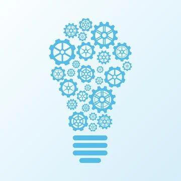 Light bulb of gears, Idea concept, vector illustration Illustrazione stock