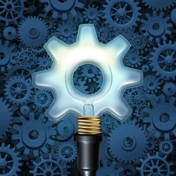 Light Bulb With Gears Stock Illustration