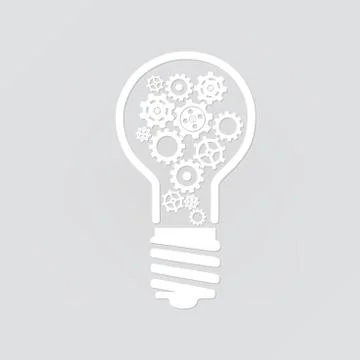 Light bulb with gears Ilustración de archivo