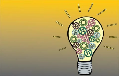 Light bulb with gears Stock Illustration