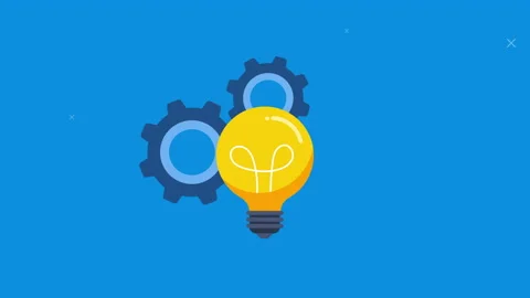 Light bulb an gears motion animation video. Stock Footage 224624709