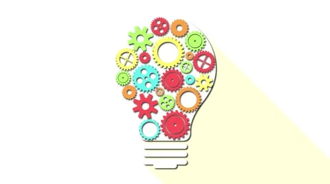 Light bulb with gears motion idea 4k seamless loopable background animation Stockbeeldmateriaal 61575599