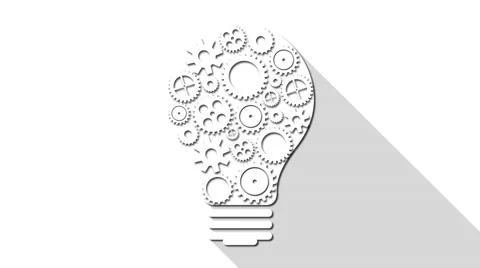 Light bulb with gears motion idea 4k seamless loopable background animation Stockbeeldmateriaal 61575601