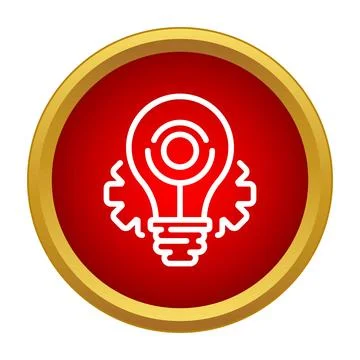 Light bulb with gears representing idea generation process Stock Illustration