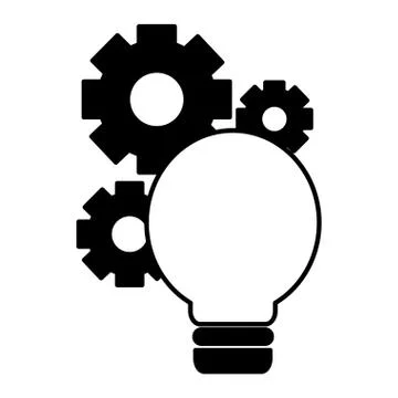 Light bulb gears setting Stock Illustration