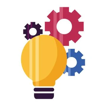 Light bulb gears setting Stock Illustration
