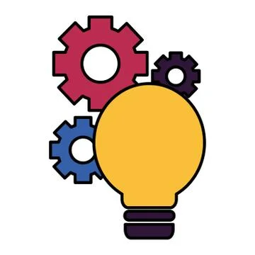 Light bulb gears setting Stock Illustration