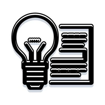 Light bulb generating written content ideas concept イラスト素材