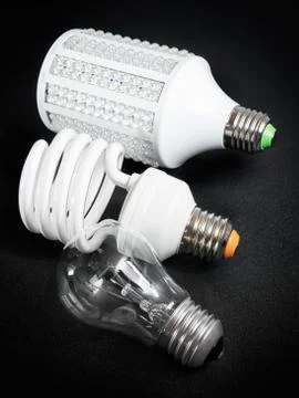 Light bulb generations Stock Photos