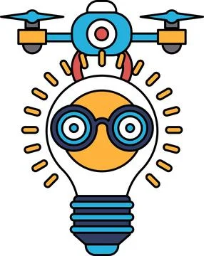 A light bulb with glasses on it Stock Illustration