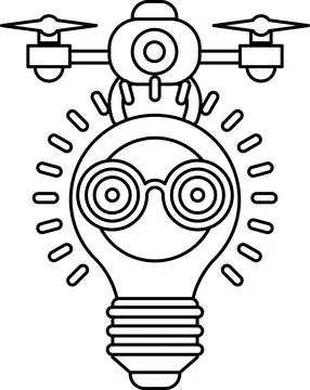 A light bulb with glasses on it Stock Illustration