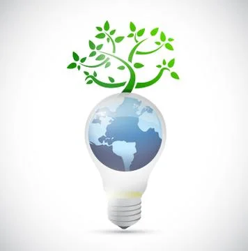 Light bulb globe tree illustration design Stock Illustration