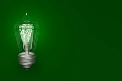 Light bulb glowing on background with space Stock Illustration