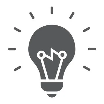 Light Bulb glyph icon, e learning and education Stock Illustration