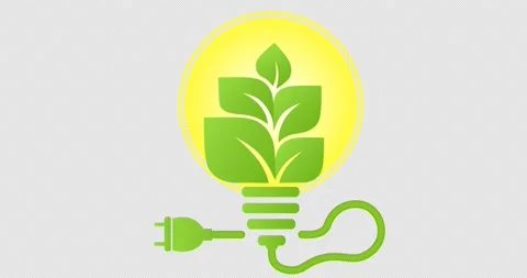 A light bulb with a green sprout inside. Alpha channel. Stock Footage 154448420