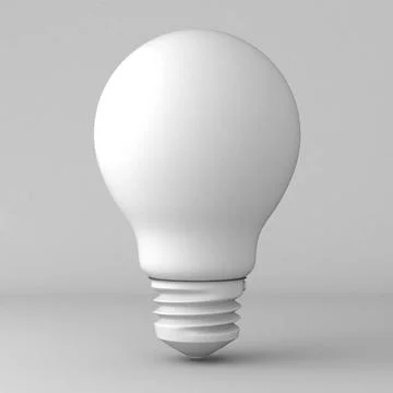Light bulb, grey 3D Light bulb, grey 3D render illustration isolated on wh... Stock Photos