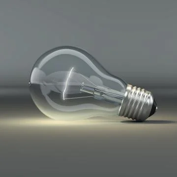 Light bulb on grey background Stock Illustration