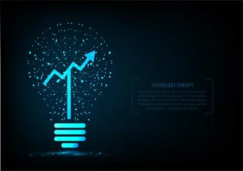 Light bulb with growing graph Stock Illustration