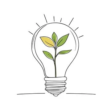 Light Bulb with Growing Plant Inside Illustration Stock Illustration