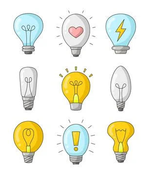Light bulb. Hand drawn style. イラスト素材