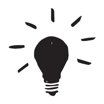 Light Bulb Hand Drawn Vector Doodle Single Icon イラスト素材