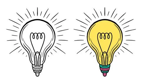 Light bulb hand drawn vector illustration Stock Illustration